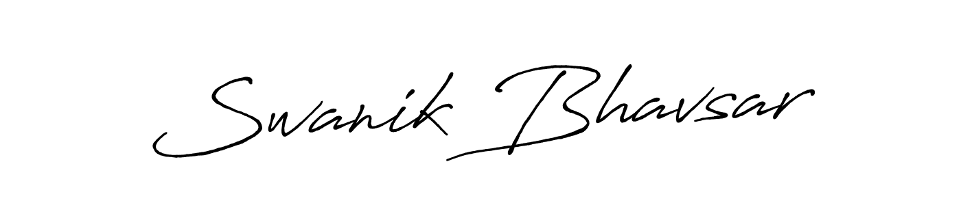 Swanik Bhavsar stylish signature style. Best Handwritten Sign (Antro_Vectra_Bolder) for my name. Handwritten Signature Collection Ideas for my name Swanik Bhavsar. Swanik Bhavsar signature style 7 images and pictures png