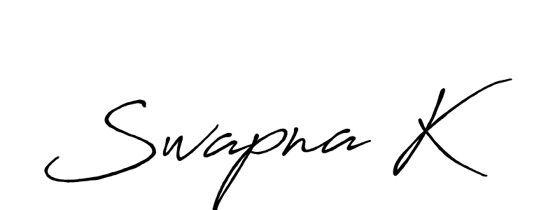 Make a beautiful signature design for name Swapna K. With this signature (Antro_Vectra_Bolder) style, you can create a handwritten signature for free. Swapna K signature style 7 images and pictures png