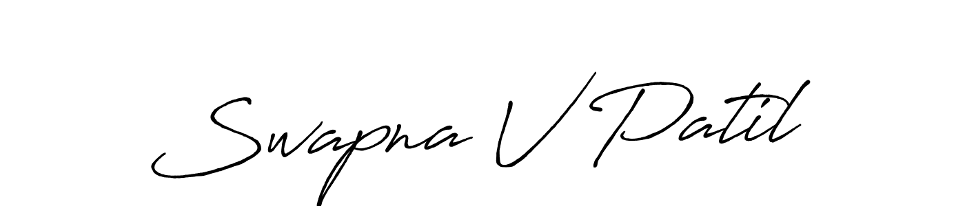 How to make Swapna V Patil name signature. Use Antro_Vectra_Bolder style for creating short signs online. This is the latest handwritten sign. Swapna V Patil signature style 7 images and pictures png