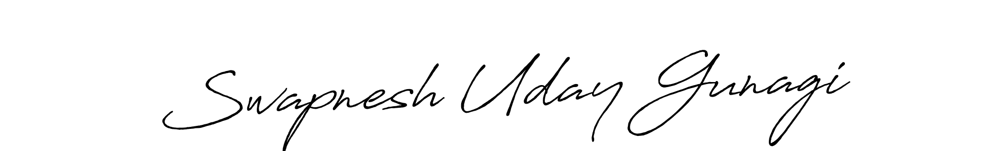 The best way (Antro_Vectra_Bolder) to make a short signature is to pick only two or three words in your name. The name Swapnesh Uday Gunagi include a total of six letters. For converting this name. Swapnesh Uday Gunagi signature style 7 images and pictures png