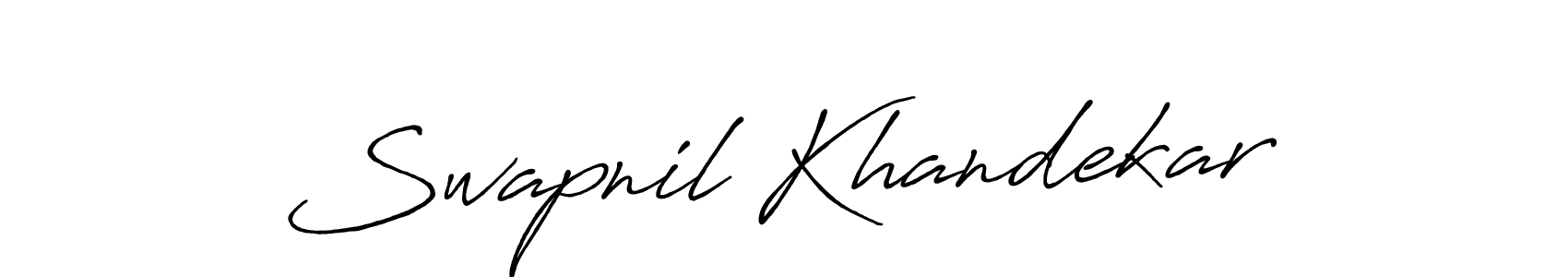 Create a beautiful signature design for name Swapnil Khandekar. With this signature (Antro_Vectra_Bolder) fonts, you can make a handwritten signature for free. Swapnil Khandekar signature style 7 images and pictures png