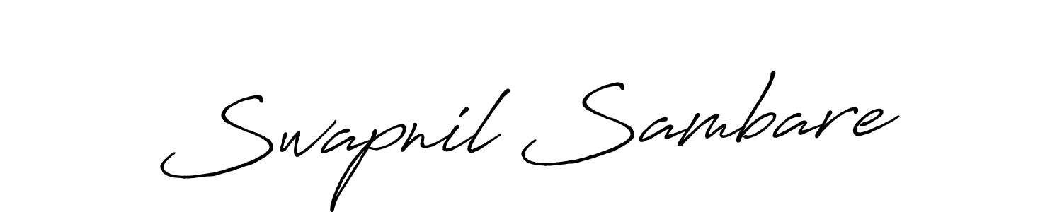 How to make Swapnil Sambare name signature. Use Antro_Vectra_Bolder style for creating short signs online. This is the latest handwritten sign. Swapnil Sambare signature style 7 images and pictures png