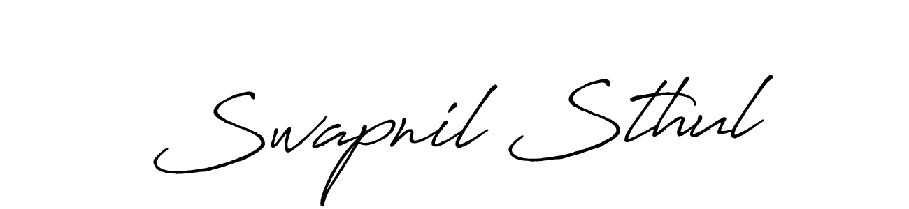 Design your own signature with our free online signature maker. With this signature software, you can create a handwritten (Antro_Vectra_Bolder) signature for name Swapnil Sthul. Swapnil Sthul signature style 7 images and pictures png