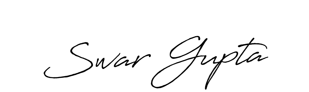 Make a beautiful signature design for name Swar Gupta. With this signature (Antro_Vectra_Bolder) style, you can create a handwritten signature for free. Swar Gupta signature style 7 images and pictures png