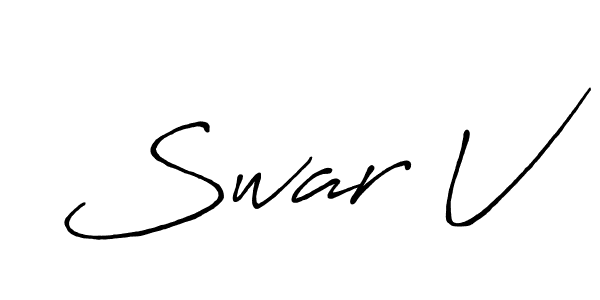 The best way (Antro_Vectra_Bolder) to make a short signature is to pick only two or three words in your name. The name Swar V include a total of six letters. For converting this name. Swar V signature style 7 images and pictures png