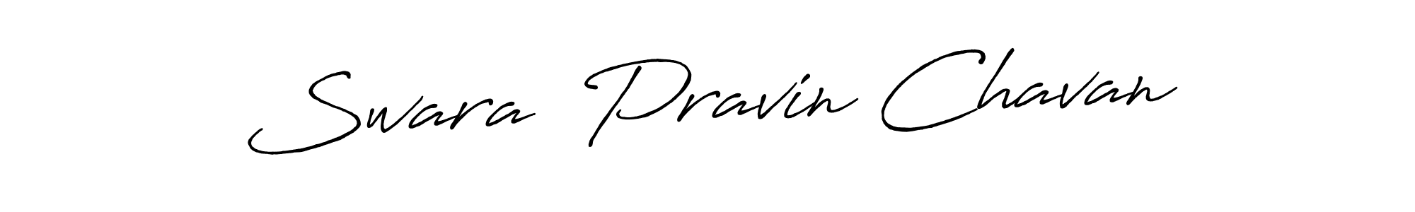 The best way (Antro_Vectra_Bolder) to make a short signature is to pick only two or three words in your name. The name Swara  Pravin Chavan include a total of six letters. For converting this name. Swara  Pravin Chavan signature style 7 images and pictures png