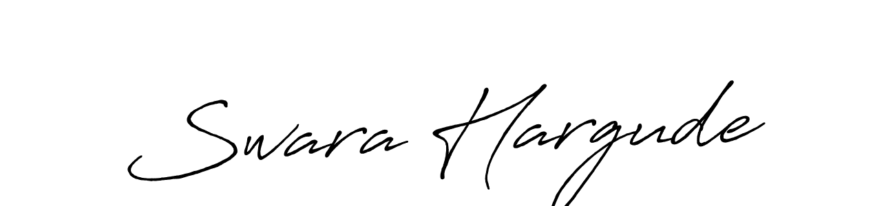 It looks lik you need a new signature style for name Swara Hargude. Design unique handwritten (Antro_Vectra_Bolder) signature with our free signature maker in just a few clicks. Swara Hargude signature style 7 images and pictures png