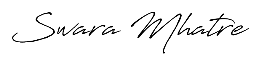 A stylish, flowing autograph style designed for name Swara Mhatre using Antro_Vectra_Bolder typography. Perfect for digital creative projects. Swara Mhatre signature style 7 images and pictures png