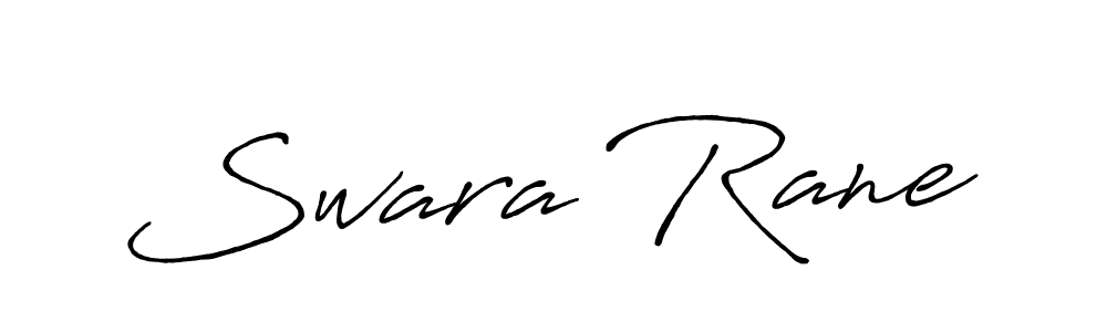 Create a beautiful signature design for name Swara Rane. With this signature (Antro_Vectra_Bolder) fonts, you can make a handwritten signature for free. Swara Rane signature style 7 images and pictures png