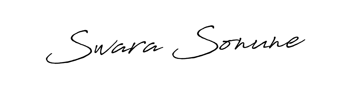 Create a beautiful signature design for name Swara Sonune. With this signature (Antro_Vectra_Bolder) fonts, you can make a handwritten signature for free. Swara Sonune signature style 7 images and pictures png