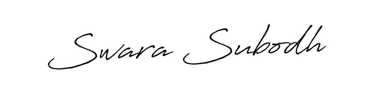 How to make Swara Subodh signature? Antro_Vectra_Bolder is a professional autograph style. Create handwritten signature for Swara Subodh name. Swara Subodh signature style 7 images and pictures png