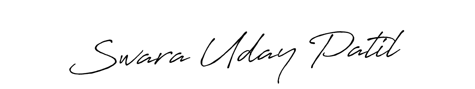 Make a beautiful signature design for name Swara Uday Patil. With this signature (Antro_Vectra_Bolder) style, you can create a handwritten signature for free. Swara Uday Patil signature style 7 images and pictures png