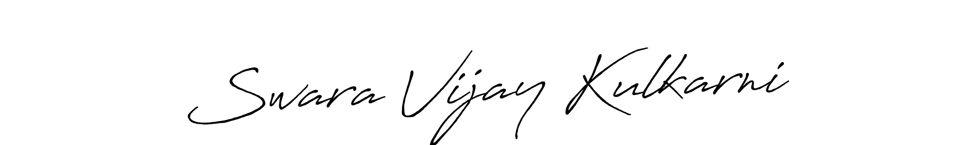 if you are searching for the best signature style for your name Swara Vijay Kulkarni. so please give up your signature search. here we have designed multiple signature styles  using Antro_Vectra_Bolder. Swara Vijay Kulkarni signature style 7 images and pictures png