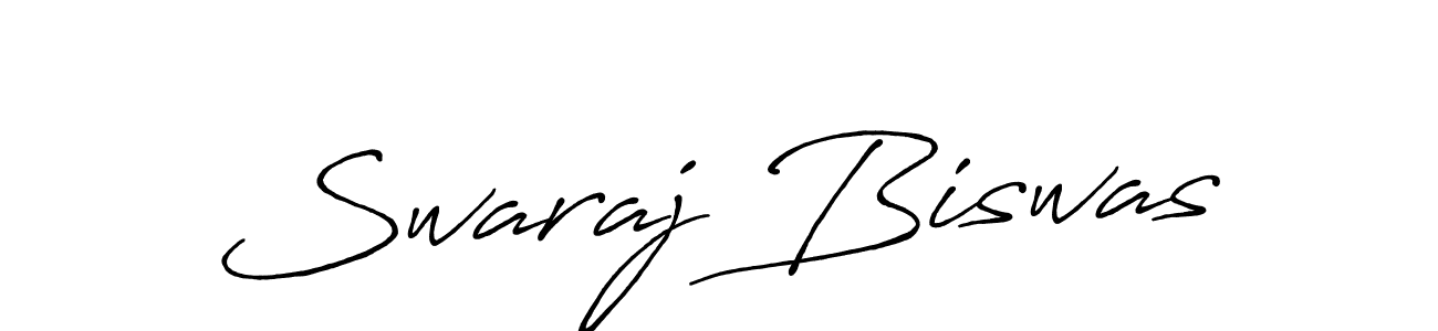 Make a beautiful signature design for name Swaraj Biswas. With this signature (Antro_Vectra_Bolder) style, you can create a handwritten signature for free. Swaraj Biswas signature style 7 images and pictures png
