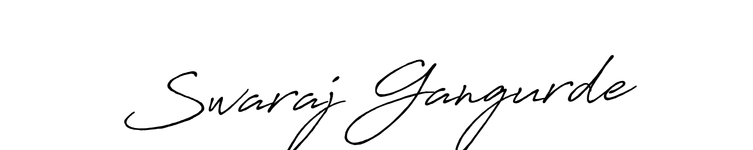 Antro_Vectra_Bolder is a professional signature style that is perfect for those who want to add a touch of class to their signature. It is also a great choice for those who want to make their signature more unique. Get Swaraj Gangurde name to fancy signature for free. Swaraj Gangurde signature style 7 images and pictures png