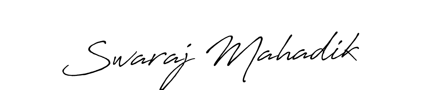 Make a beautiful signature design for name Swaraj Mahadik. With this signature (Antro_Vectra_Bolder) style, you can create a handwritten signature for free. Swaraj Mahadik signature style 7 images and pictures png