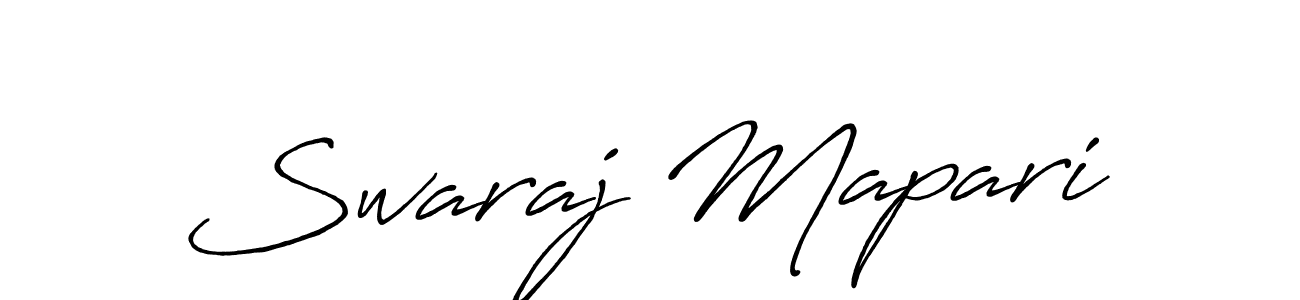 Make a beautiful signature design for name Swaraj Mapari. With this signature (Antro_Vectra_Bolder) style, you can create a handwritten signature for free. Swaraj Mapari signature style 7 images and pictures png