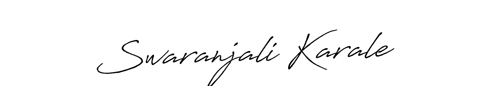 How to make Swaranjali Karale name signature. Use Antro_Vectra_Bolder style for creating short signs online. This is the latest handwritten sign. Swaranjali Karale signature style 7 images and pictures png