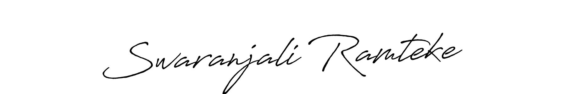Create a beautiful signature design for name Swaranjali Ramteke. With this signature (Antro_Vectra_Bolder) fonts, you can make a handwritten signature for free. Swaranjali Ramteke signature style 7 images and pictures png