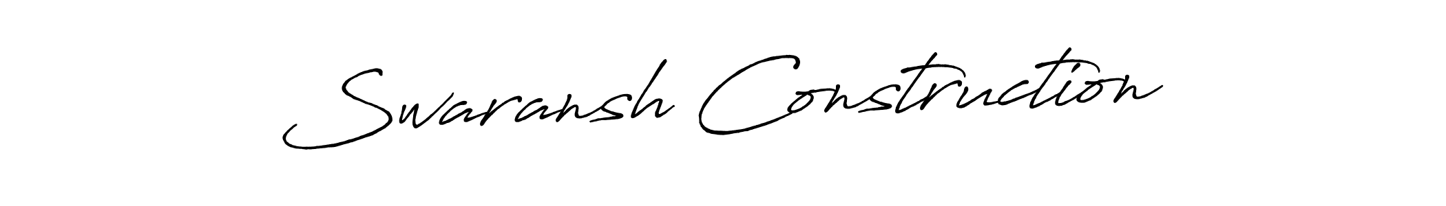 Use a signature maker to create a handwritten signature online. With this signature software, you can design (Antro_Vectra_Bolder) your own signature for name Swaransh Construction. Swaransh Construction signature style 7 images and pictures png