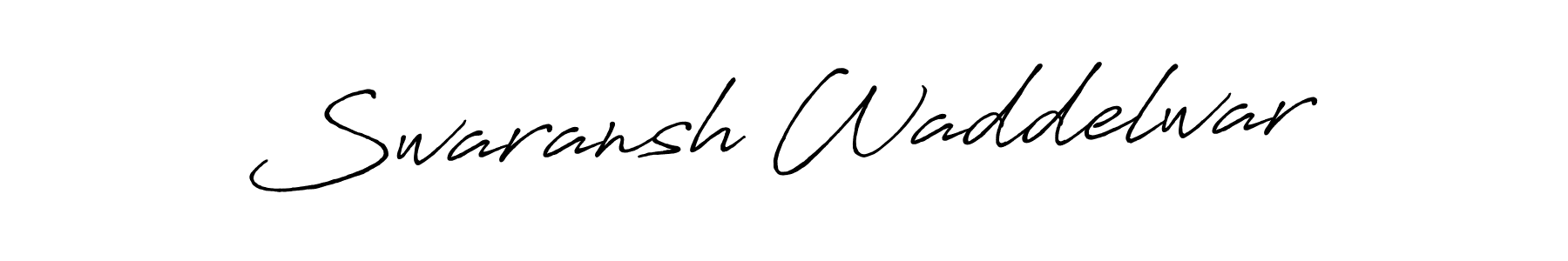Similarly Antro_Vectra_Bolder is the best handwritten signature design. Signature creator online .You can use it as an online autograph creator for name Swaransh Waddelwar. Swaransh Waddelwar signature style 7 images and pictures png