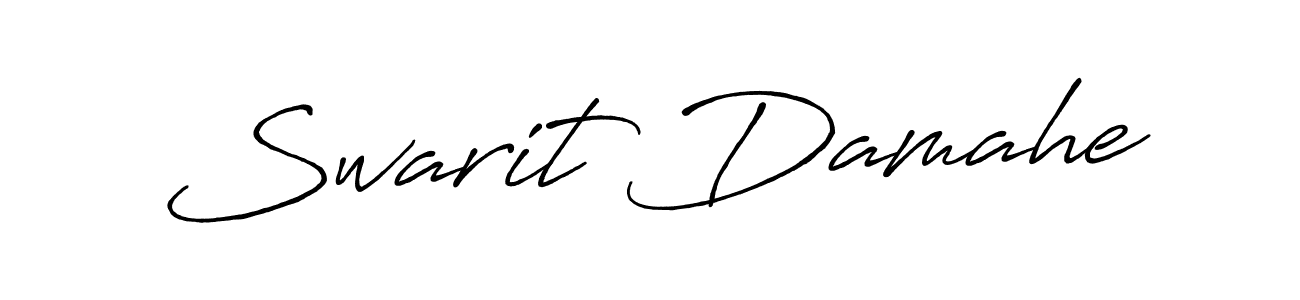 Make a beautiful signature design for name Swarit Damahe. With this signature (Antro_Vectra_Bolder) style, you can create a handwritten signature for free. Swarit Damahe signature style 7 images and pictures png