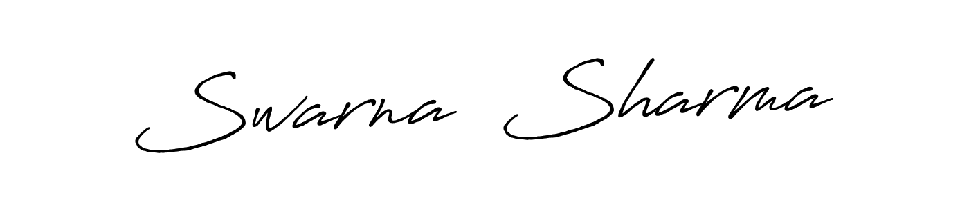 Create a beautiful signature design for name Swarna  Sharma. With this signature (Antro_Vectra_Bolder) fonts, you can make a handwritten signature for free. Swarna  Sharma signature style 7 images and pictures png