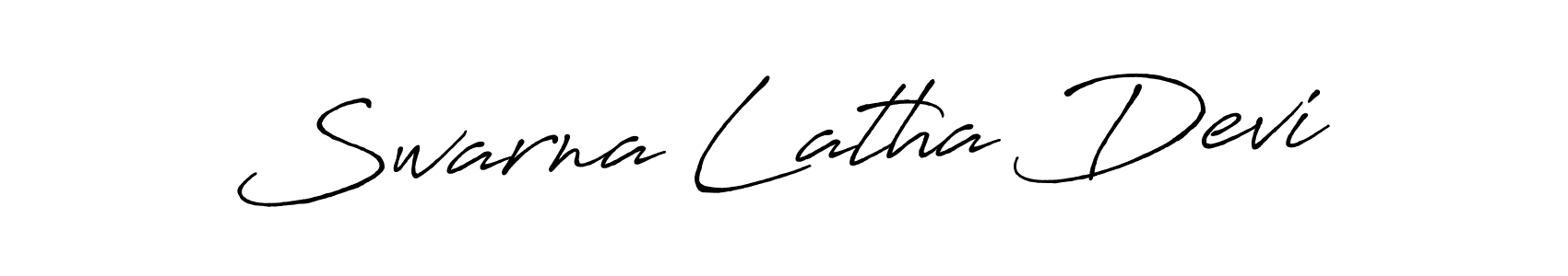 Create a beautiful signature design for name Swarna Latha Devi. With this signature (Antro_Vectra_Bolder) fonts, you can make a handwritten signature for free. Swarna Latha Devi signature style 7 images and pictures png