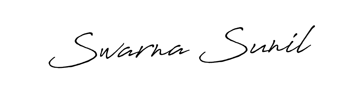 Make a beautiful signature design for name Swarna Sunil. With this signature (Antro_Vectra_Bolder) style, you can create a handwritten signature for free. Swarna Sunil signature style 7 images and pictures png