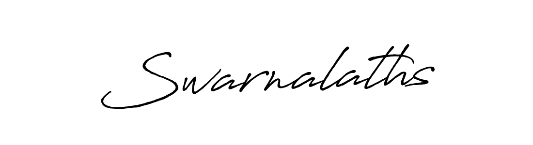Create a beautiful signature design for name Swarnalaths. With this signature (Antro_Vectra_Bolder) fonts, you can make a handwritten signature for free. Swarnalaths signature style 7 images and pictures png