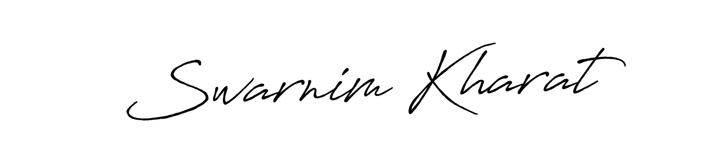 Use a signature maker to create a handwritten signature online. With this signature software, you can design (Antro_Vectra_Bolder) your own signature for name Swarnim Kharat. Swarnim Kharat signature style 7 images and pictures png