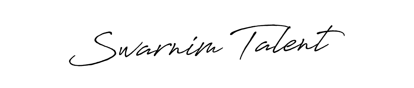 The best way (Antro_Vectra_Bolder) to make a short signature is to pick only two or three words in your name. The name Swarnim Talent include a total of six letters. For converting this name. Swarnim Talent signature style 7 images and pictures png