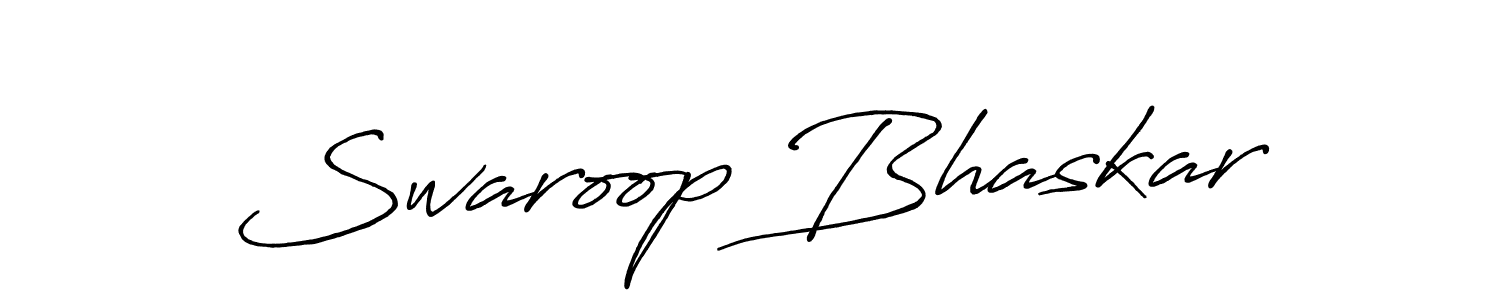 How to make Swaroop Bhaskar name signature. Use Antro_Vectra_Bolder style for creating short signs online. This is the latest handwritten sign. Swaroop Bhaskar signature style 7 images and pictures png