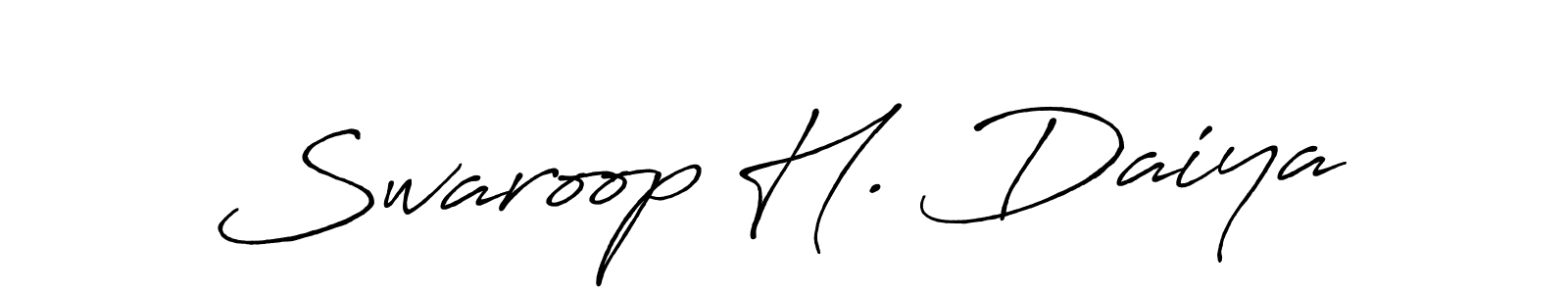 How to make Swaroop H. Daiya signature? Antro_Vectra_Bolder is a professional autograph style. Create handwritten signature for Swaroop H. Daiya name. Swaroop H. Daiya signature style 7 images and pictures png