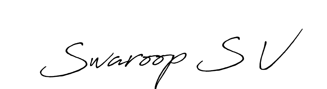 Design your own signature with our free online signature maker. With this signature software, you can create a handwritten (Antro_Vectra_Bolder) signature for name Swaroop S V. Swaroop S V signature style 7 images and pictures png