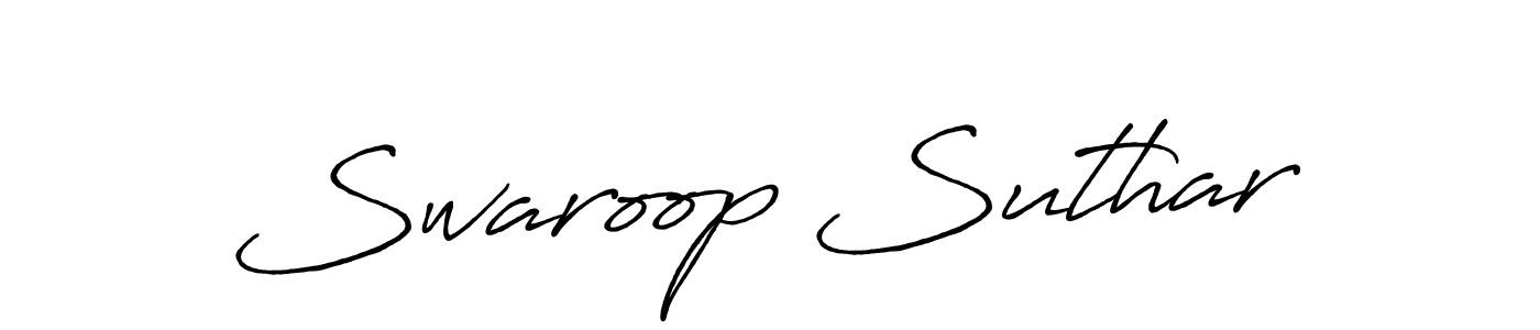Make a beautiful signature design for name Swaroop Suthar. With this signature (Antro_Vectra_Bolder) style, you can create a handwritten signature for free. Swaroop Suthar signature style 7 images and pictures png