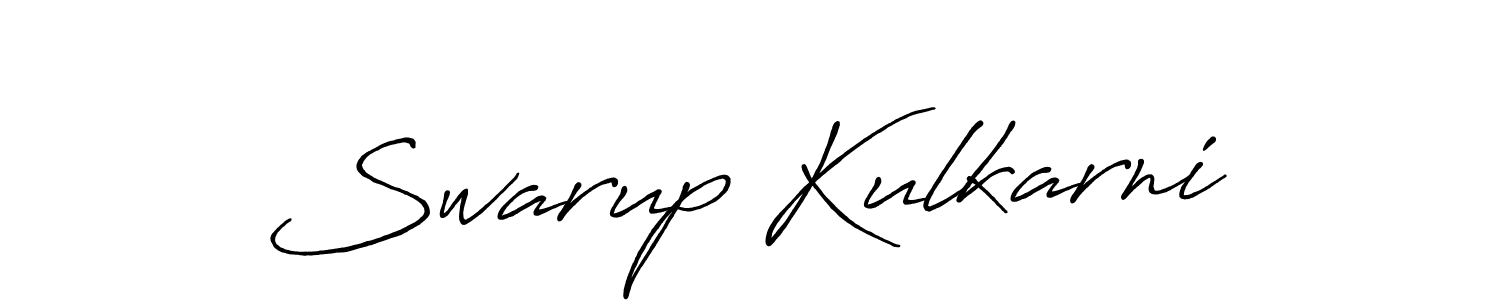 Create a beautiful signature design for name Swarup Kulkarni. With this signature (Antro_Vectra_Bolder) fonts, you can make a handwritten signature for free. Swarup Kulkarni signature style 7 images and pictures png