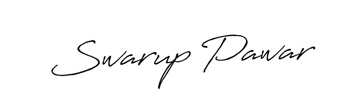 Make a beautiful signature design for name Swarup Pawar. With this signature (Antro_Vectra_Bolder) style, you can create a handwritten signature for free. Swarup Pawar signature style 7 images and pictures png