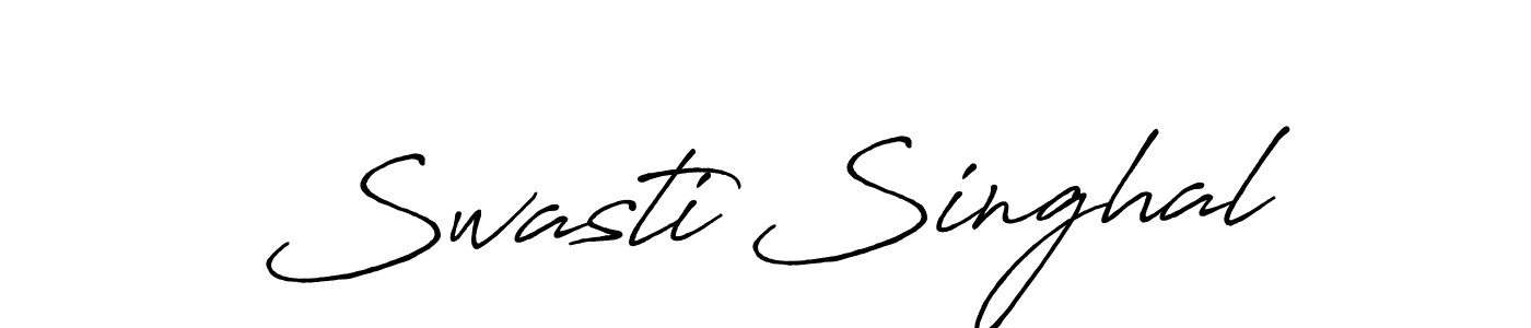 Create a beautiful signature design for name Swasti Singhal. With this signature (Antro_Vectra_Bolder) fonts, you can make a handwritten signature for free. Swasti Singhal signature style 7 images and pictures png