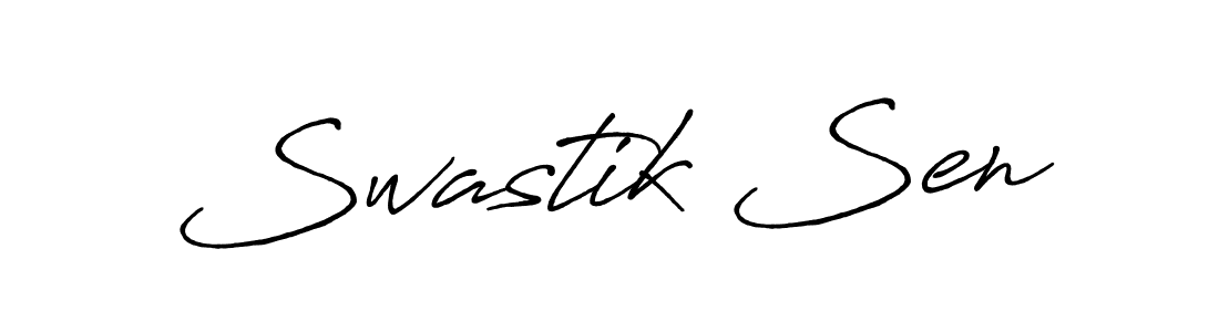 How to make Swastik Sen name signature. Use Antro_Vectra_Bolder style for creating short signs online. This is the latest handwritten sign. Swastik Sen signature style 7 images and pictures png
