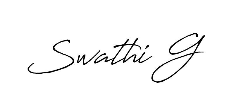 Make a beautiful signature design for name Swathi G. With this signature (Antro_Vectra_Bolder) style, you can create a handwritten signature for free. Swathi G signature style 7 images and pictures png