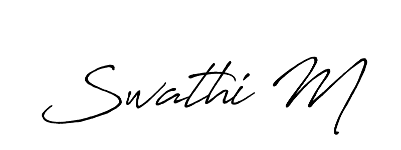 Make a beautiful signature design for name Swathi M. With this signature (Antro_Vectra_Bolder) style, you can create a handwritten signature for free. Swathi M signature style 7 images and pictures png
