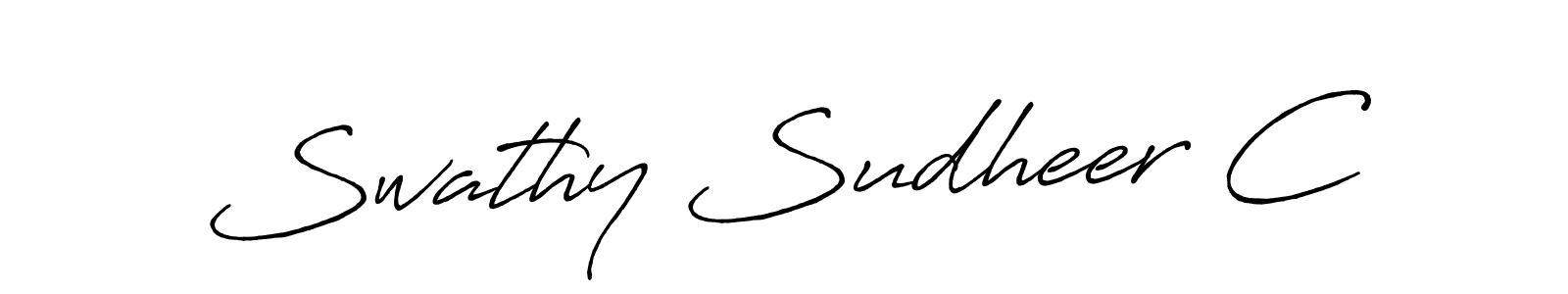Antro_Vectra_Bolder is a professional signature style that is perfect for those who want to add a touch of class to their signature. It is also a great choice for those who want to make their signature more unique. Get Swathy Sudheer C name to fancy signature for free. Swathy Sudheer C signature style 7 images and pictures png