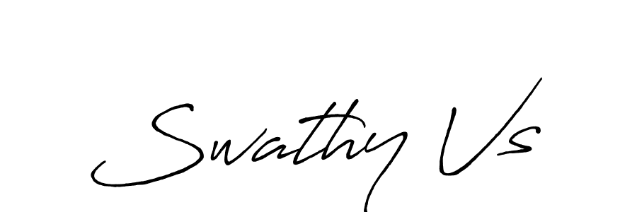 How to make Swathy Vs name signature. Use Antro_Vectra_Bolder style for creating short signs online. This is the latest handwritten sign. Swathy Vs signature style 7 images and pictures png