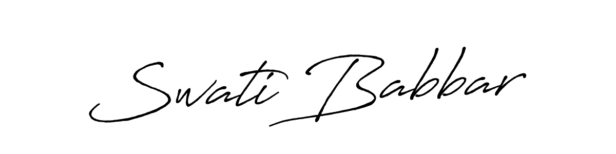 The best way (Antro_Vectra_Bolder) to make a short signature is to pick only two or three words in your name. The name Swati Babbar include a total of six letters. For converting this name. Swati Babbar signature style 7 images and pictures png
