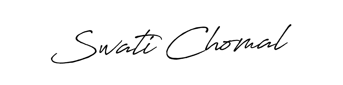 The best way (Antro_Vectra_Bolder) to make a short signature is to pick only two or three words in your name. The name Swati Chomal include a total of six letters. For converting this name. Swati Chomal signature style 7 images and pictures png