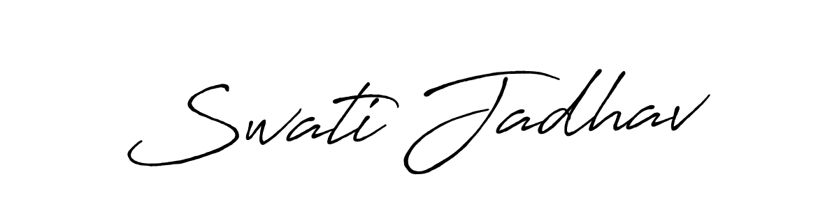 The best way (Antro_Vectra_Bolder) to make a short signature is to pick only two or three words in your name. The name Swati Jadhav include a total of six letters. For converting this name. Swati Jadhav signature style 7 images and pictures png