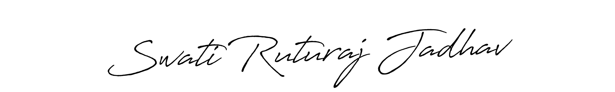 You should practise on your own different ways (Antro_Vectra_Bolder) to write your name (Swati Ruturaj Jadhav) in signature. don't let someone else do it for you. Swati Ruturaj Jadhav signature style 7 images and pictures png