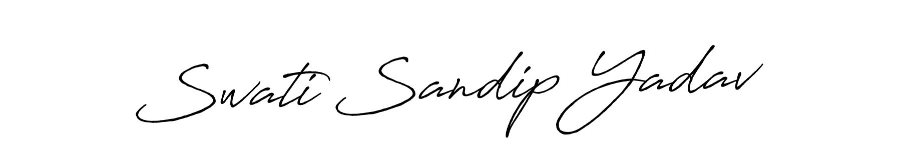 How to make Swati Sandip Yadav name signature. Use Antro_Vectra_Bolder style for creating short signs online. This is the latest handwritten sign. Swati Sandip Yadav signature style 7 images and pictures png