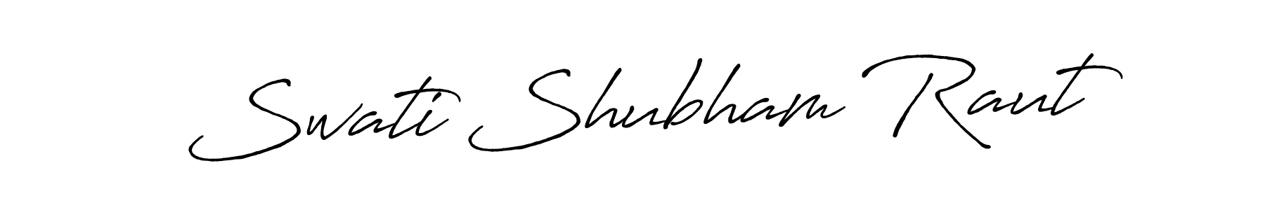 Use a signature maker to create a handwritten signature online. With this signature software, you can design (Antro_Vectra_Bolder) your own signature for name Swati Shubham Raut. Swati Shubham Raut signature style 7 images and pictures png